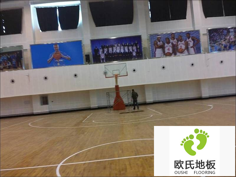 籃球木地板安裝完畢之后，如何進行劃線